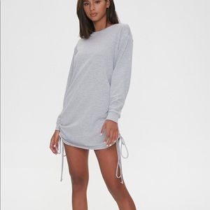 Gray sweatshirt dress with drawstrings NWT